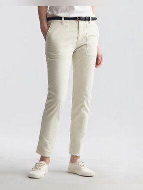 Nili Lotan Jenna Pant Cotton Twill Eggshell White Size 4